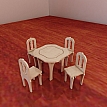Table and chairs projects for CNC laser and router cutting (1:12 scale). Dolls 4-7inch (12-16cm). CNC plans. Plywood 3/4/5mm.