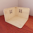 CNC pattern. Dollhouse Room Box for barbie doll. Barbie size (1:6 scale). Plans for CNC router and laser cutting. Pattern vector.