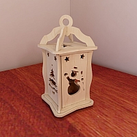 Holiday Christmas & Winter Lantern. Candle Holder. DIY wooden lantern. Vector model for CNC router and laser   cutting. Plywood 3/4/5/6mm.